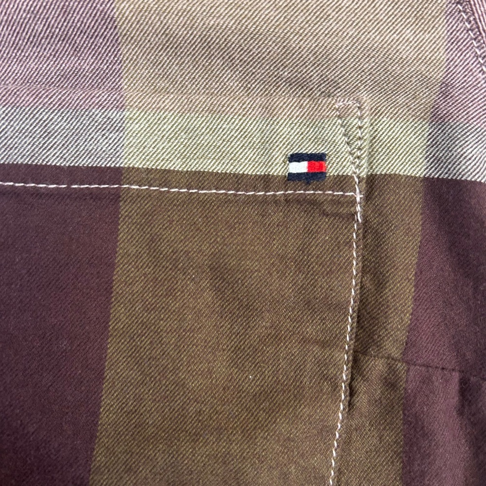 Tommy Hilfiger Button Down Womens S Pink Brown Plaid Long Sleeve Shirt Flannel - Picture 3 of 8